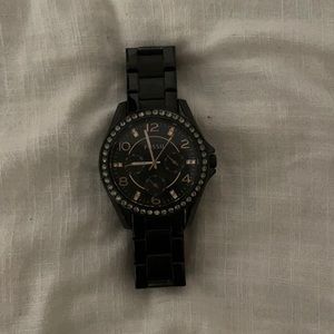 Fossil black stainless steel watch
